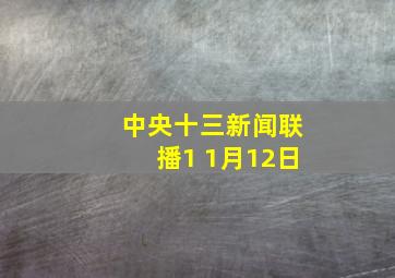 中央十三新闻联播1 1月12日